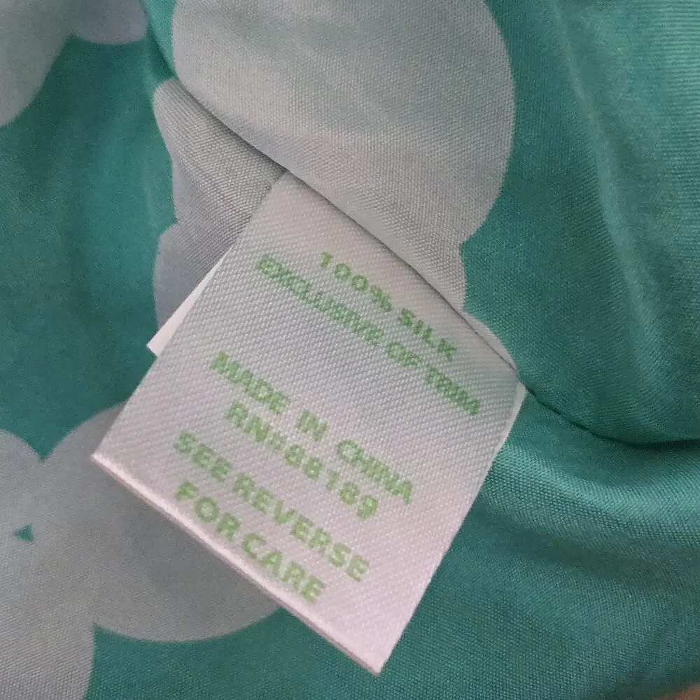 Lilly Pulitzer Size S/M Over sized Silk Blouse with‎ Drawstrings Green Kaftan